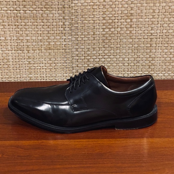 🌟3xHP🌟Like New! Black Leather Rockport Bike Toe Oxford w/ Adiprene Adidas 10W - Picture 3 of 8